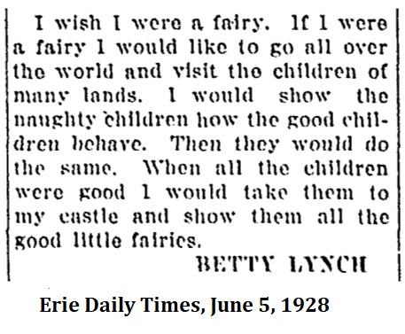Betty Lynch, Erie Daily Times, June 5, 1928